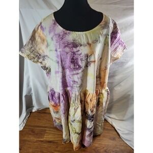Copper Union Apparel Size 4X  Tie Dye S/S Baby Doll Dress